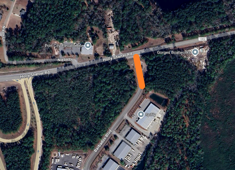 A map showing lane closures on Barbados Boulevard. 